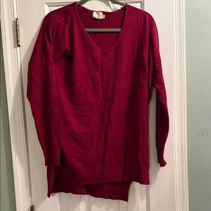 Women's V-Neck Red Sweater